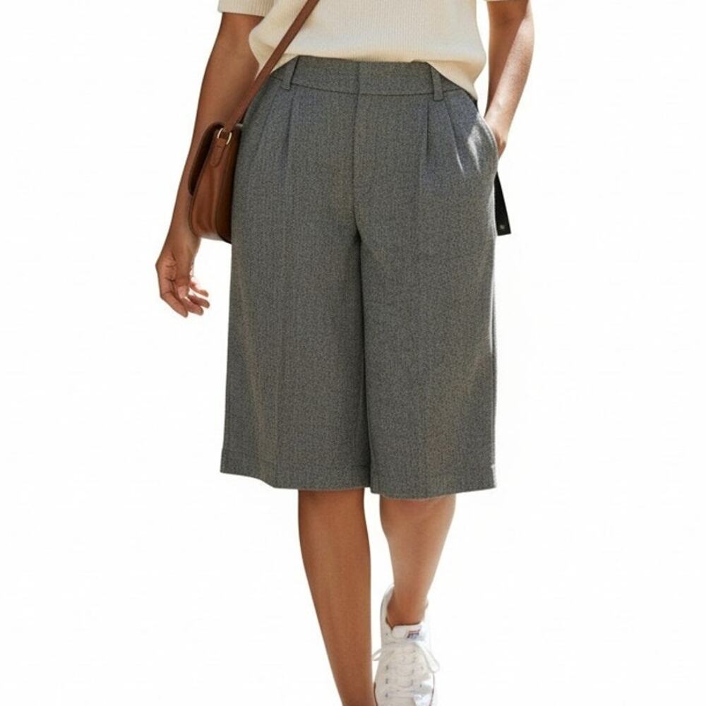 Banana Republic Martin Fit Jorts Shorts Sz 12 Gray Tweed NWT